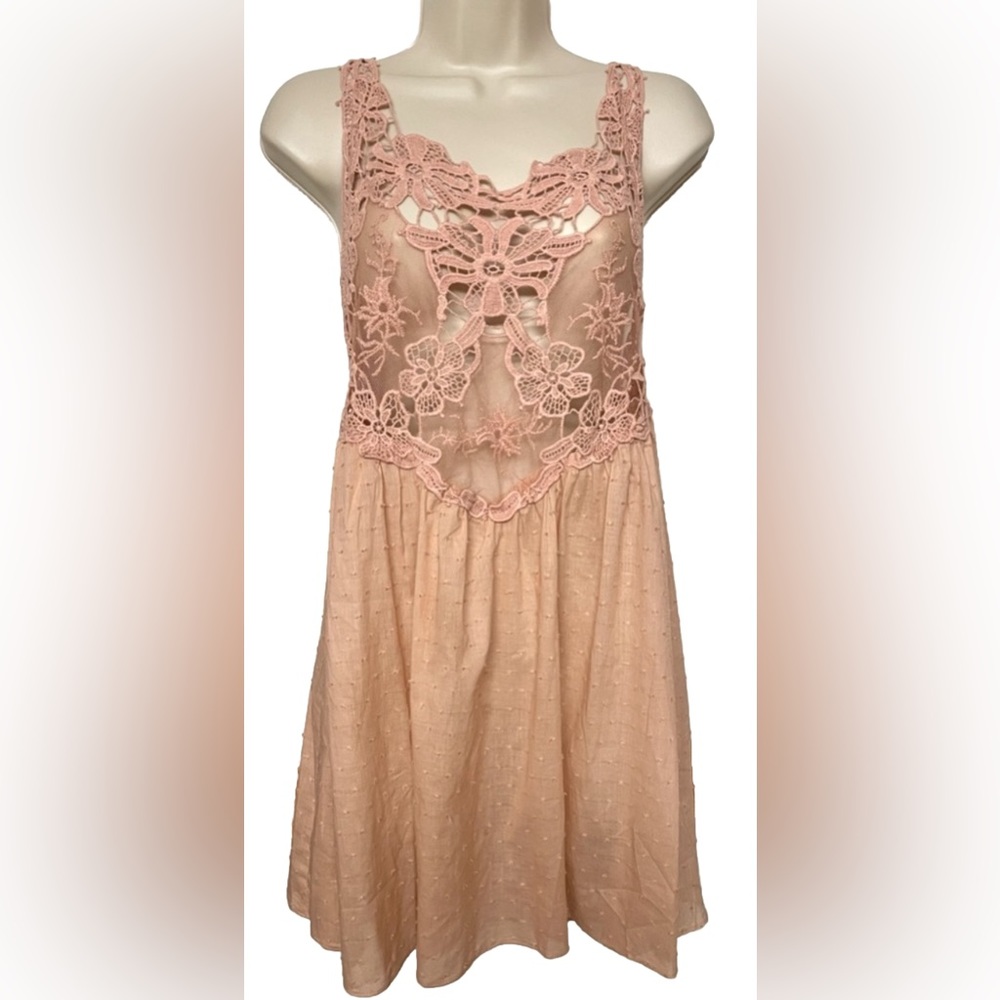NWT Ryu: Cotton lace and crochet minidress or top (M)
